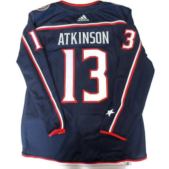 Adidas Columbus Blue Jackets NHL Authentic Home Jersey Mens Size 42 Cam Atkinson - Picture 7 of 8